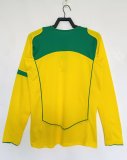 2004 Brazil Home Long sleeves Retro Soccer Jersey 