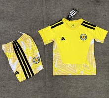 25-26 Scotland Yellow GoalKeeper Kids Soccer Jersey