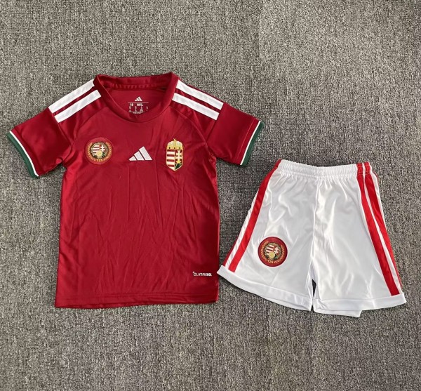 25-26 Hungary Home Kids Soccer Jersey