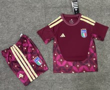 25-26 Italy Purple GoalKeeper Kids Soccer Jersey
