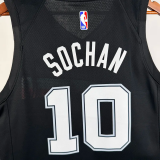 25-26 SA Spurs SOCHAN #10 Black City Edition Top Quality Hot Pressing NBA Jersey (V领）