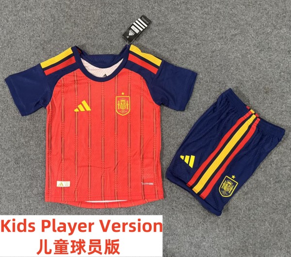 2026 Spain Home Player Version Kids Soccer Jersey (球员童装)