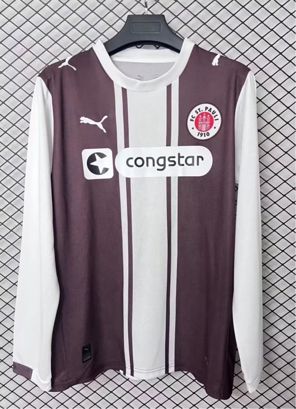 26-27 St. Pauli Special Edition Long Sleeve Fans Soccer Jersey（长袖）