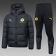 23-24 Man Utd Black Hooded Cotton Coat Suit #棉衣套装