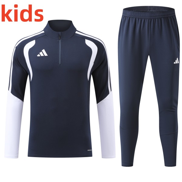 26-27 AD White Kids Half Pull Tracksuit