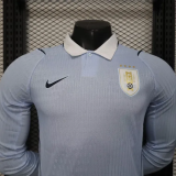 2026 World Cup Uruguay Home Long sleeves Player Version Soccer Jersey* Long sleeve player