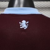 26-27 Aston Villa Home Long Sleeve Player Version Soccer Jersey*长袖球员