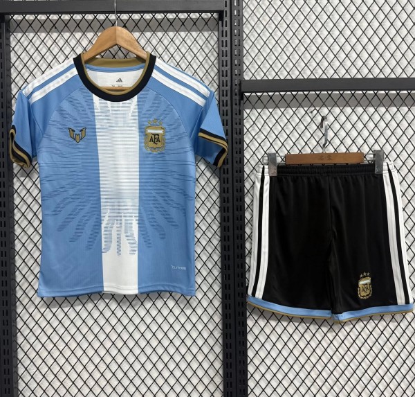 26-27 Argentina Messi Farewell Match Kids Soccer Jersey