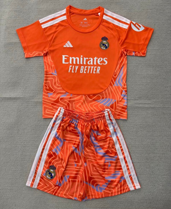 26-27 RMA Orange GoalKeeper Kids Soccer Jersey