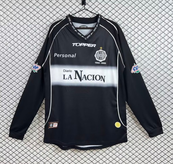 2002 Club Olimpia Away Long Sleeve Retro Soccer Jersey