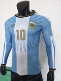 26-27 Argentina Messi Farewell Match Signature Version Long Sleeve Player Version Soccer Jersey*长袖球员