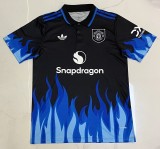 26-27 Man Utd Black Blue Polo Short Sleeve
