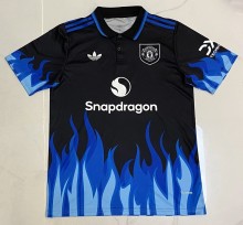 26-27 Man Utd Black Blue Polo Short Sleeve