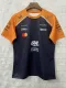 2025  F1 McLaren New Pattern Short Sleeve Racing Suit（圆领，胸前宝蓝，无号码）