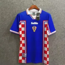 1998 Croatia Away Blue Retro Soccer Jersey