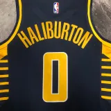 22-23 Indiana Pacers HALIBURTON #0 Black Away Top Quality Hot Pressing NBA Jersey