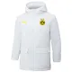 24-25 Dortmund White Hooded Windbreaker Fabric Cotton Coat