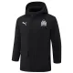 24-25 Marseille Black Hooded Windbreaker Fabric Cotton Coat (白标)