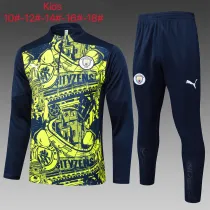 24-25 Man City High Quality Kids Half Pull Tracksuit