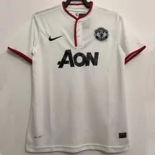 2013-2014 Man Utd Away White Retro Soccer Jersey