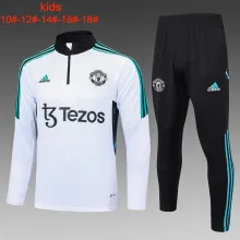 23-24 Man Utd High Quality Kids Half Pull Tracksuit