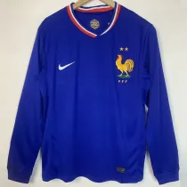 2024 France European Cup Home Long Sleeve Fans Soccer Jersey