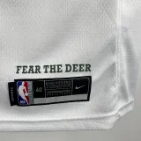 2017-18 BUCKS LILLARD #0 White Retro Top Quality Hot Pressing NBA Jersey