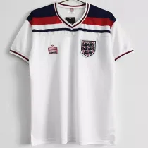 1982 England Home White Retro Soccer Jersey