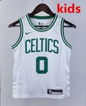 2023 CELTICS TATUM #0 White Top Quality Hot Pressing Kids NBA Jersey