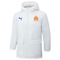 24-25 Marseille White Hooded Windbreaker Fabric Cotton Coat (橙标)