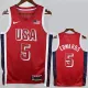 2024 Olympic Game USA EDWARDS # 5 Red Basketball Jersey
