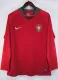 2018 Portugal Home Long Sleeve Retro Soccer Jersey