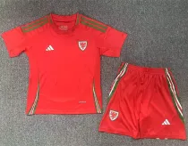 2024 Wales European Cup Home Kids Soccer Jersey
