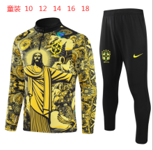 24-25 Brazil High Quality Kids Half Pull Tracksuit