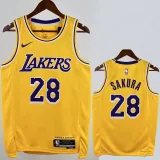 22-23 LAKERS SAKURA #28 Yellow Top Quality Hot Pressing NBA Jersey