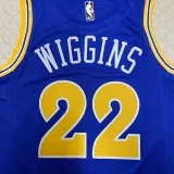 22-23 WARRIORS WIGGINS #22 Blue Top Quality Hot Pressing NBA Jersey (Retro Logo)