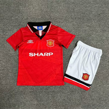 1994-1996 Man Utd Home Retro Kids Soccer Jersey