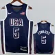 2024 Olympic Game USA EDWARDS # 5 Dark Blue Basketball Jersey