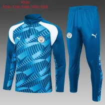 23-24 Man City High Quality Kids Half Pull Tracksuit