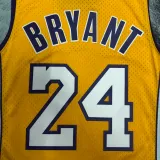 2009 LAKERS BRYANT #24 Yellow Retro Top Quality Hot Pressing NBA Jersey