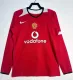 2004-2006 Man Utd Home Long Sleeve Retro Soccer Jersey