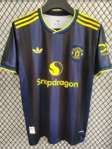 25-26 Man Utd Black Blue Fans Soccer Jersey