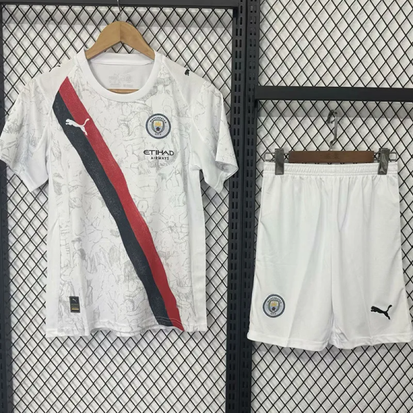 25-26 Man City Away Kids Soccer Jersey
