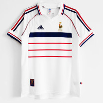 1998 France Away Retro Soccer Jersey(右胸无带字）
