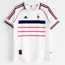1998 France Away Retro Soccer Jersey(右胸无带字）