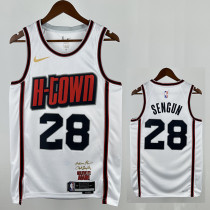 24/25 ROCKETS SENGUN #28White City Edition Home Top Quality Hot Pressing NBA Jersey