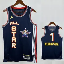 24/25 ALL-STAR WEMBANYAMA #1 Royal Blue Top Quality Hot Pressing NBA Jersey