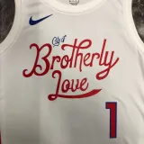 22/23 76ERS HARDEN #1 White City Edition Top Quality Hot Pressing NBA Jersey