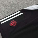 24/25 Man Utd Black Training Shorts Pants (白边）