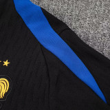 24/25 France Black Kids Half Pull Tracksuit (半拉链\童装)